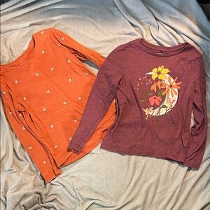 Old Navy Kids Long Sleeve Tees - Orange and Purple